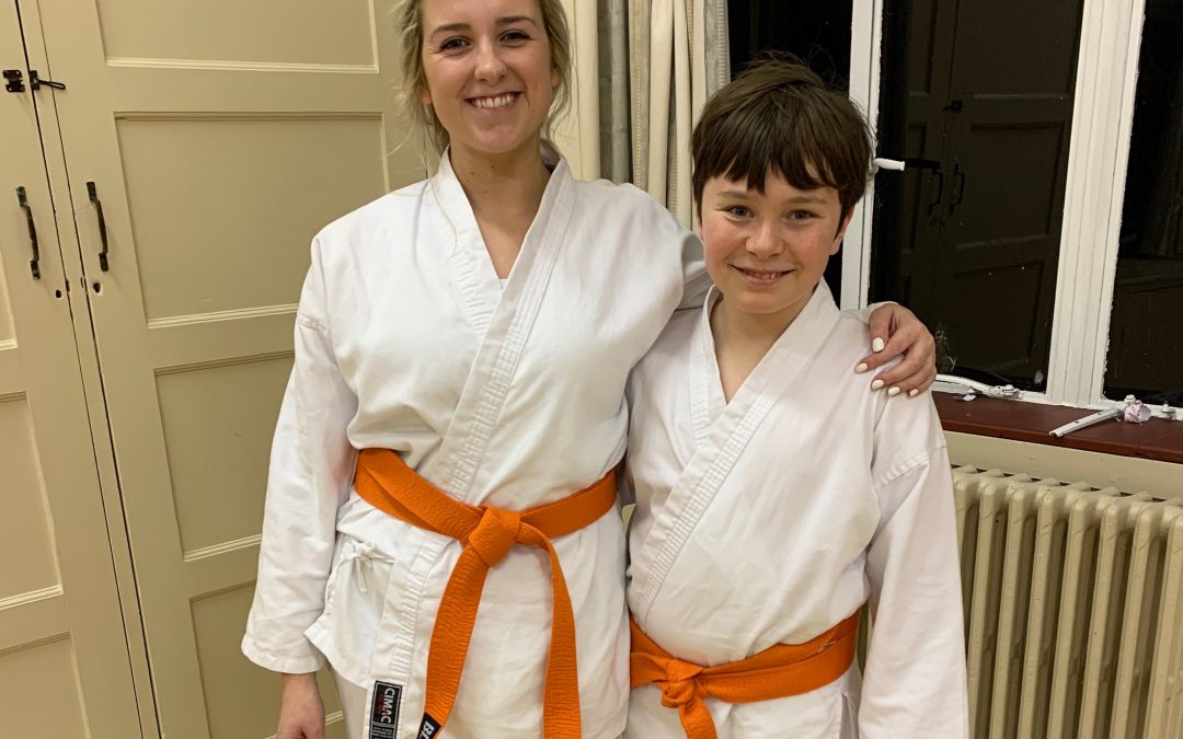 New karate student: Emily’s first grading