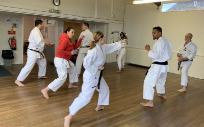 Inter-club senior grade karate training