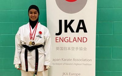 Zahra, one of Harpenden JKA’s young karate black belts